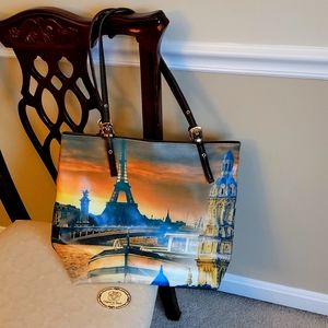 New without Tags. Paris Themed Original by Sharif Tote with Matching Wallet.